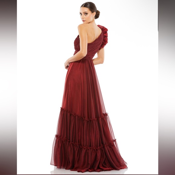 Mac Duggal 67878 Ruffle Sleeve One Shoulder Dress• sz 12 • NWT •$498 - Picture 3 of 5